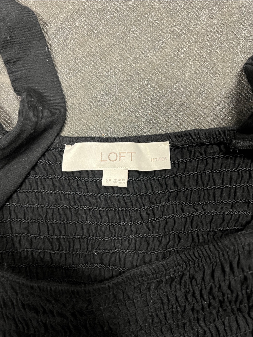 LOFT Black Smocked Petite Tank